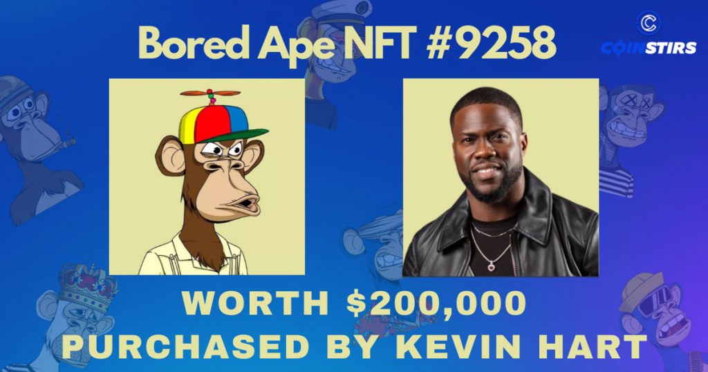 Bored Ape NFT #9258 Worth $200,000 Purchased by Kevin Hart