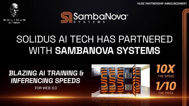 Solidus Ai Tech and SambaNova Systems Bring High Speed AI to Web3 World